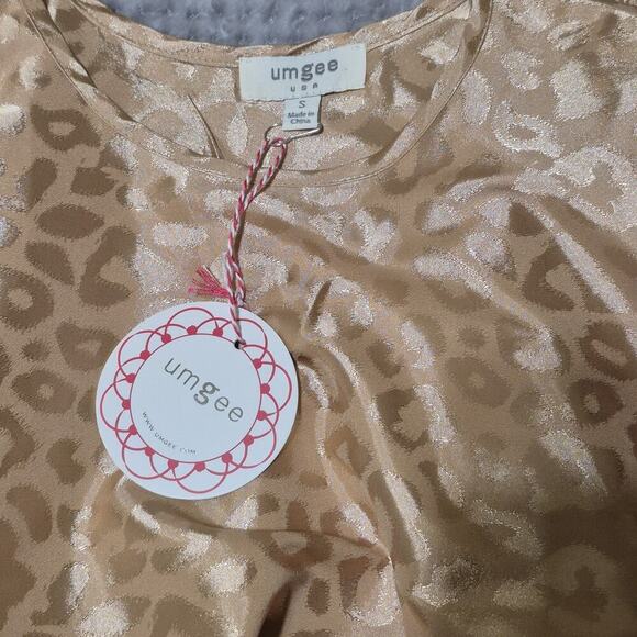 Umgee Leopard Print Satin Cami Women Oversized Small Flowy Boho Festival Tank - Picture 3 of 6